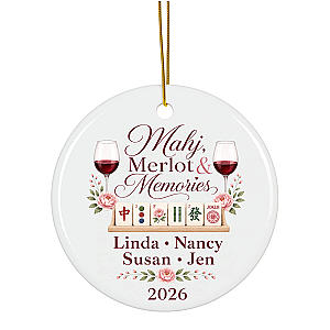 Personalized Mahjong Merlot Ornament