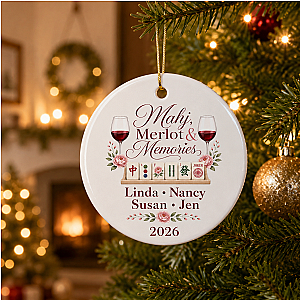 Personalized Mahjong Merlot Ornament