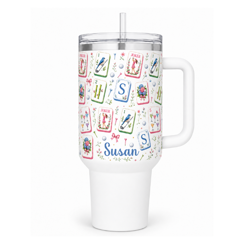 Personalized Golf Mahjong 40oz Tumbler