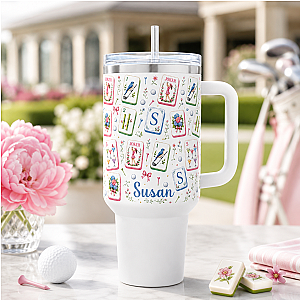 Personalized Golf Mahjong 40oz Tumbler