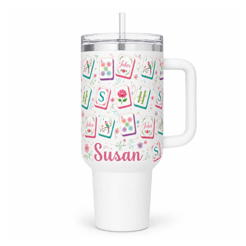 Personalized Mahjong 40oz Tumbler