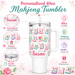 Personalized Mahjong 40oz Tumbler