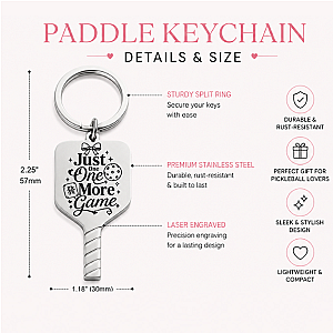 Mahjong Pickleball One More Game Keychain