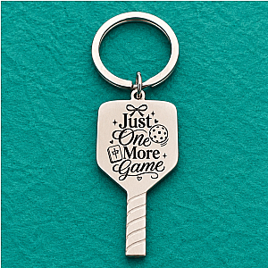 Mahjong Pickleball One More Game Keychain