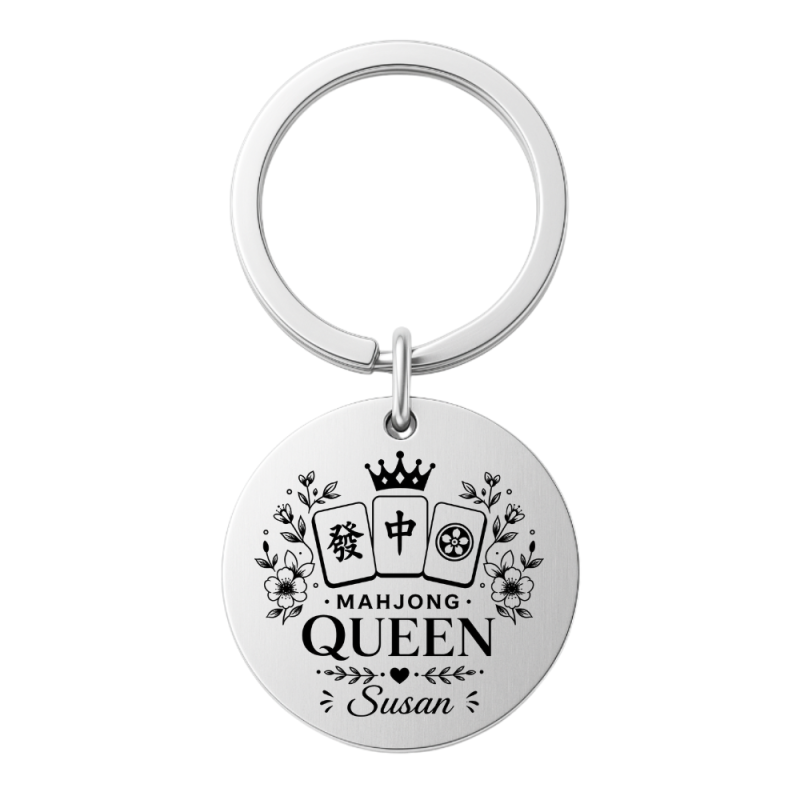 Personalized Mahjong Queen Keychain
