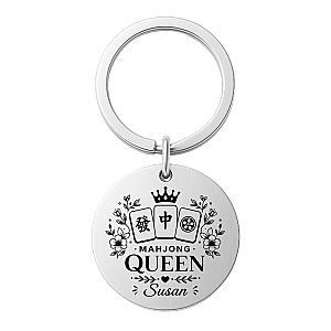 Personalized Mahjong Queen Keychain