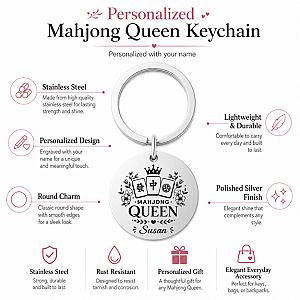 Personalized Mahjong Queen Keychain