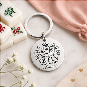 Personalized Mahjong Queen Keychain