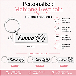 Personalized Mahjong Keychain
