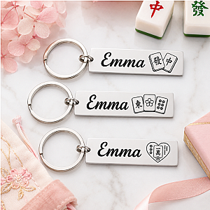 Personalized Mahjong Keychain