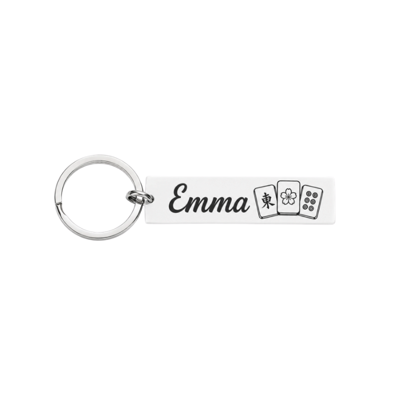 Personalized Mahjong Keychain
