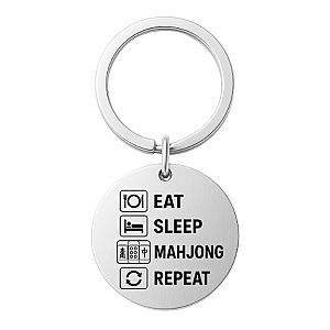 Eat Sleep Mahjong Repeat Keychain