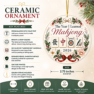 Year I Learned Mahjong Ornament