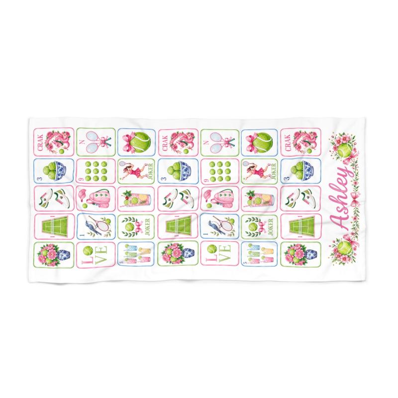 Personalized Mahjong Beach Towel