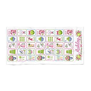 Personalized Mahjong Beach Towel