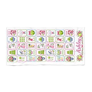 Personalized Mahjong Beach Towel