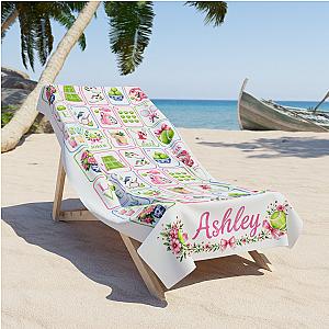 Personalized Mahjong Beach Towel