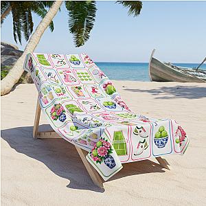 Tennis Mahjong Beach Towel