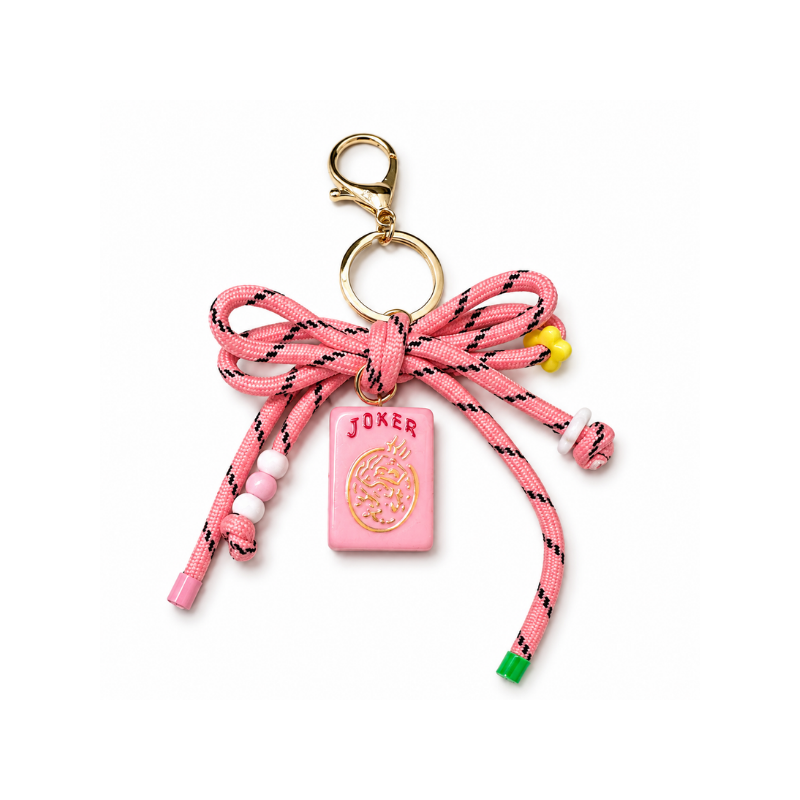 Mahjong Joker Tile Cord Keychain Bag Charm
