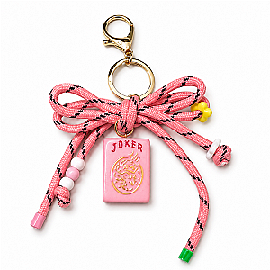 Mahjong Joker Tile Cord Keychain Bag Charm