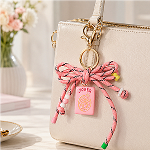 Mahjong Joker Tile Cord Keychain Bag Charm