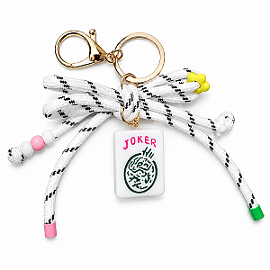 Mahjong Joker Tile Cord Keychain Bag Charm