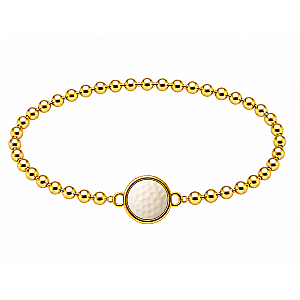 Golf Ball Pearl Gold Beaded Bracelet