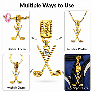 Gold Golf Bead Charms - Pick Style