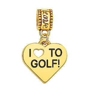 Gold Golf Bead Charms - Pick Style