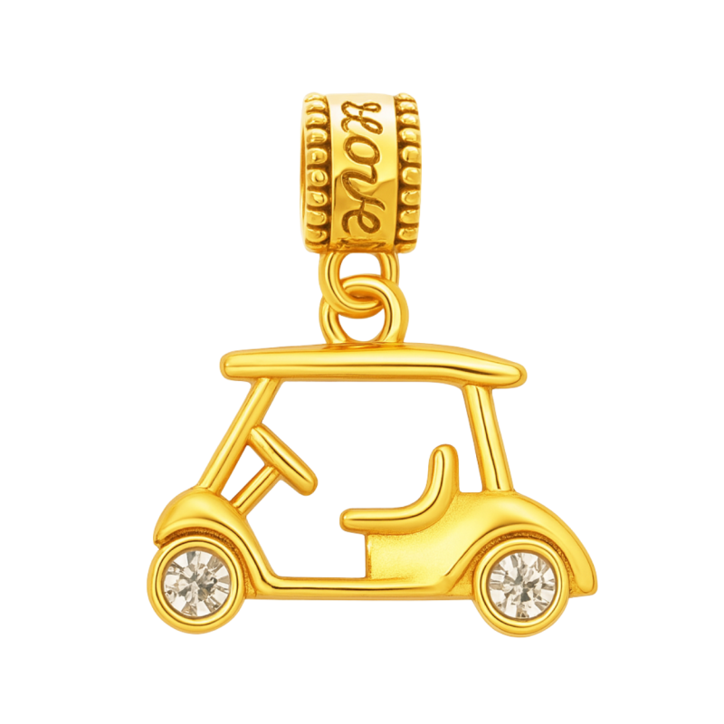 Gold Golf Bead Charms - Pick Style