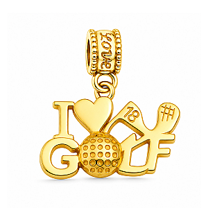 Gold Golf Bead Charms - Pick Style
