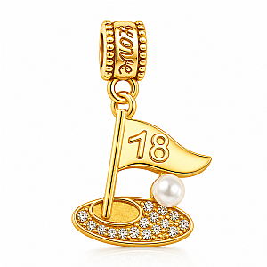 Gold Golf Bead Charms - Pick Style