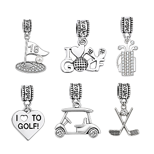 Silver Golf Bead Charms - Pick Style