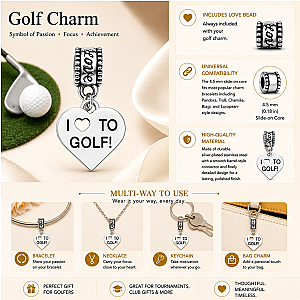 Silver Golf Bead Charms - Pick Style