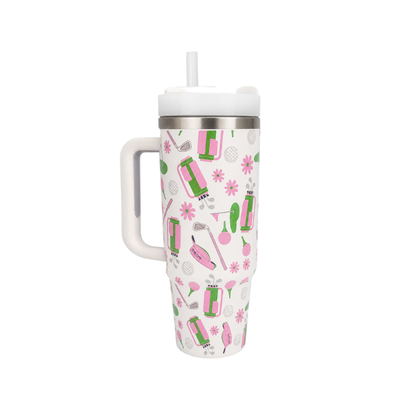 Par-Tee in Pink Golf Tumbler 30oz