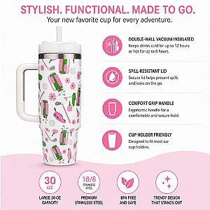 Par-Tee in Pink Golf Tumbler 30oz