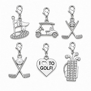 Silver Golf Clip On Charms