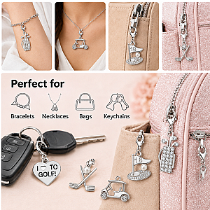 Silver Golf Clip On Charms