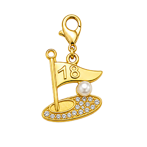 Gold Golf Clip On Charms