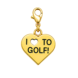 Gold Golf Clip On Charms