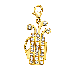 Gold Golf Clip On Charms
