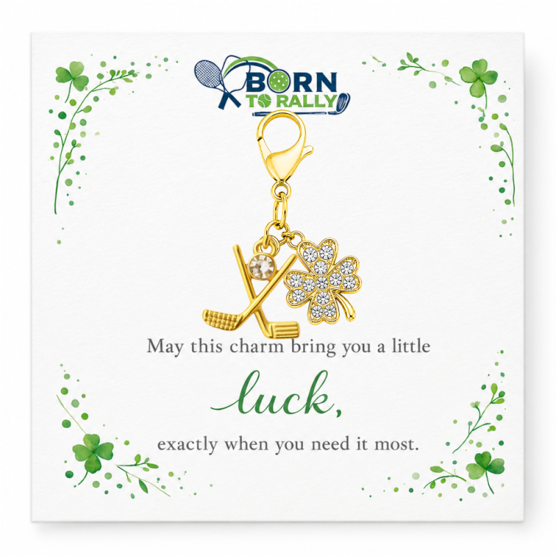 Golf Club Lucky Clover Clip on Charm