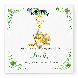 Golf Club Lucky Clover Clip on Charm