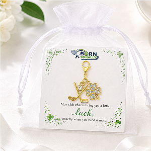 Golf Club Lucky Clover Clip on Charm