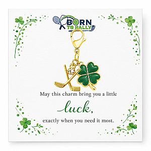 Golf Club Lucky Clover Clip on Charm