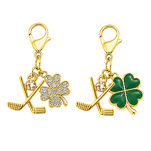 Golf Club Lucky Clover Clip on Charm