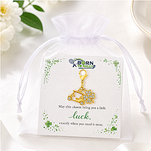 Golf Cart Lucky Clover Clip on Charm