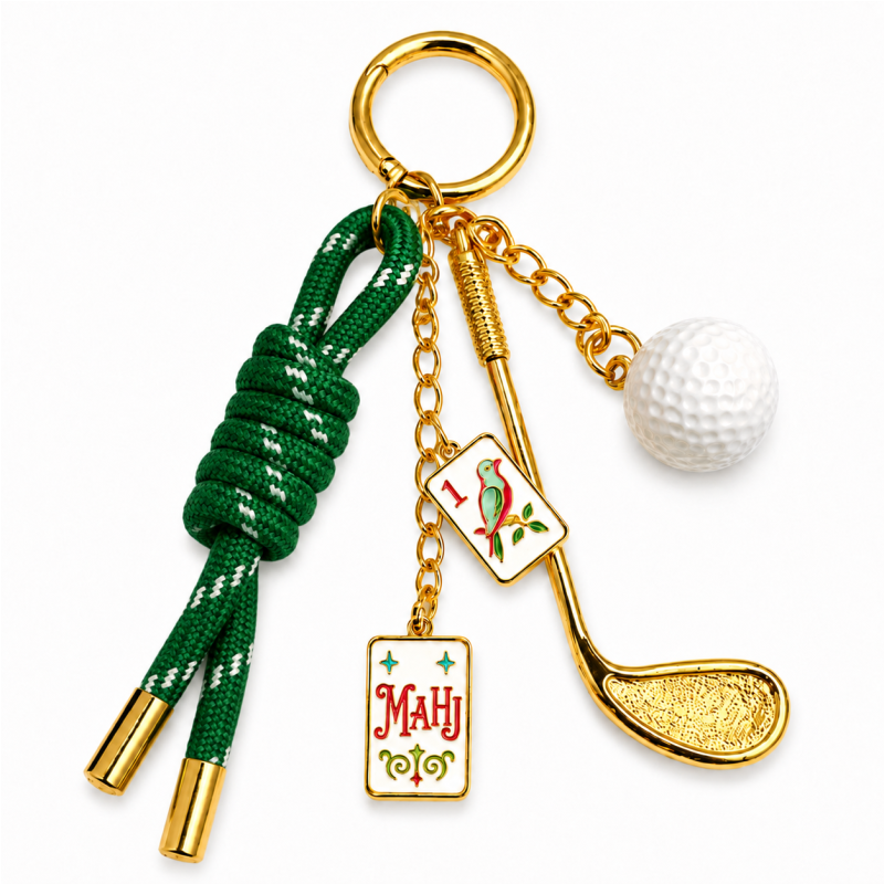 Golf Mahjong Bag Charm Keychain