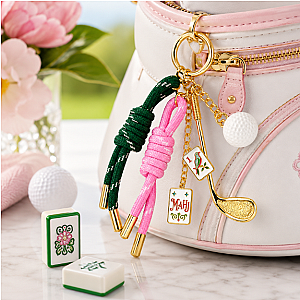 Golf Mahjong Bag Charm Keychain
