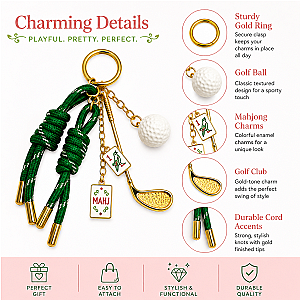 Golf Mahjong Bag Charm Keychain